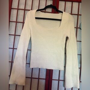 SHEIN Cream Scoop Neck Sweater